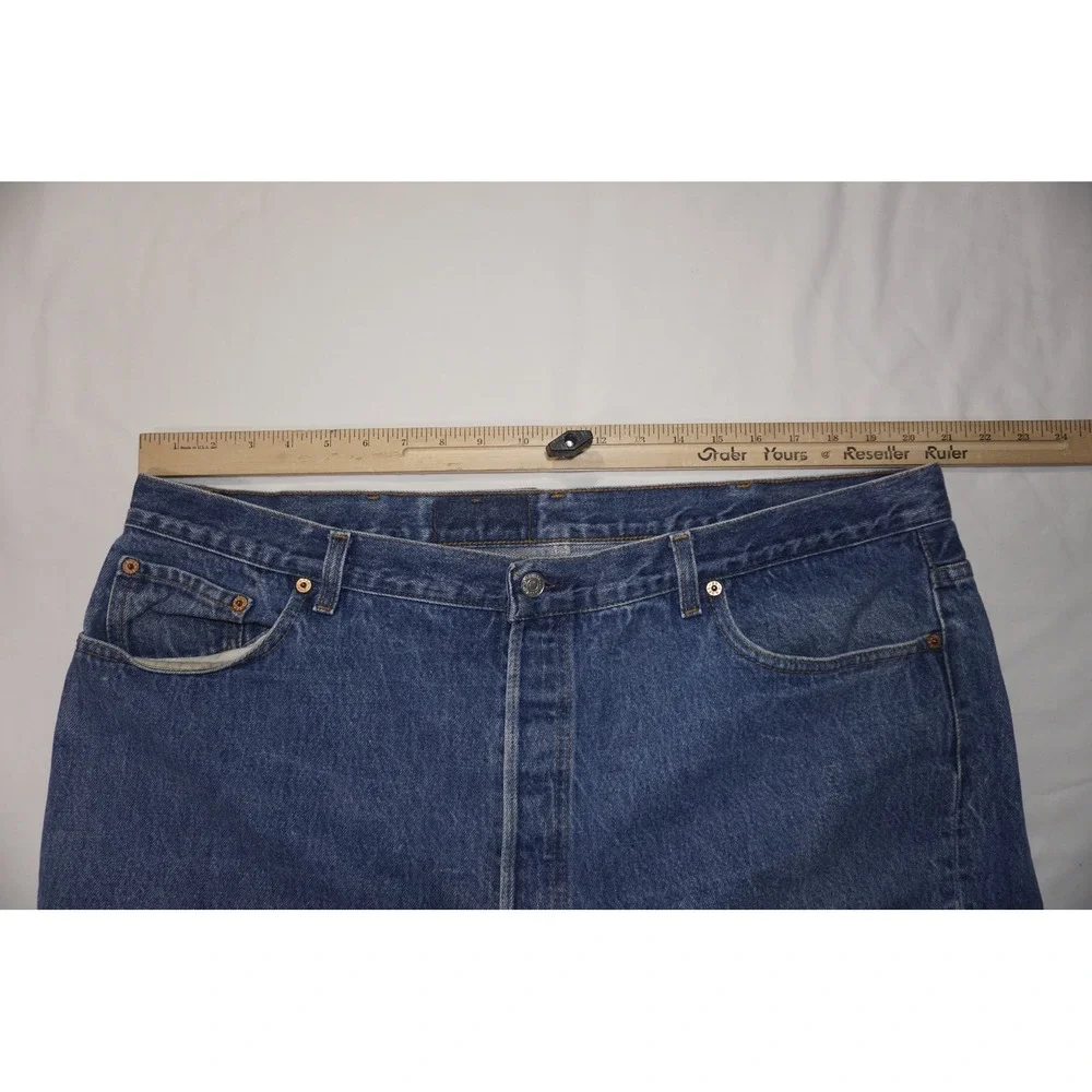 Levi's 46x36 501 Blue Cotton Denim Straight Leg Jeans Made In USA